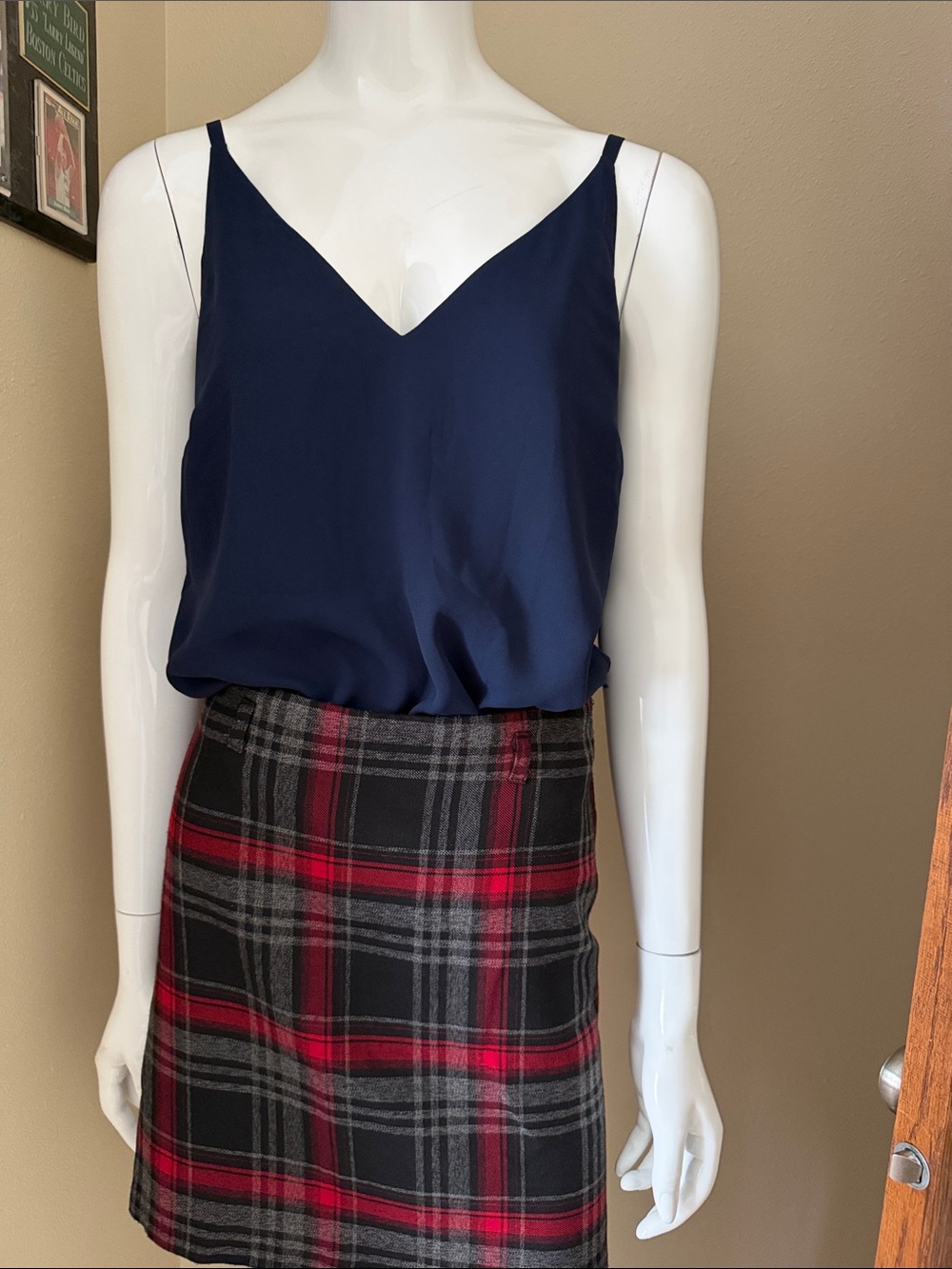 WHBM, Navy V-Neck Cami Top size S